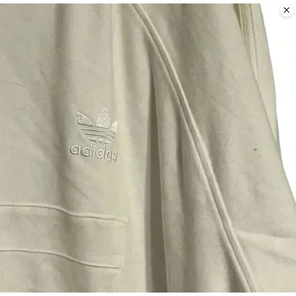 Adidas Originals White Full-Zip Sweatshirt Jacket 2XL Unisex Cotton Blend Embroi